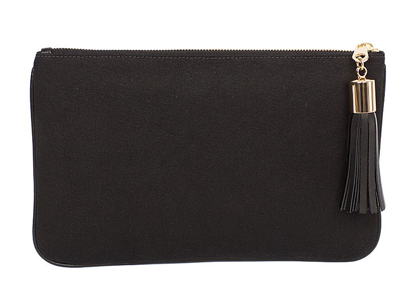 Handbags : BLACK CANVAS POUCH